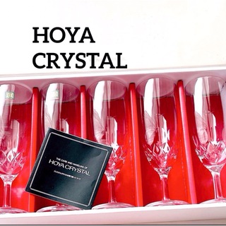 HOYA クリスタル ワイングラス ５脚　クリスタルガラス　シャンパン(グラス/カップ)