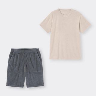 ジーユー(GU)の新品●GU コールドフィールパイルラウンジセット(半袖&ショートパンツ) 3XL(ルームウェア)