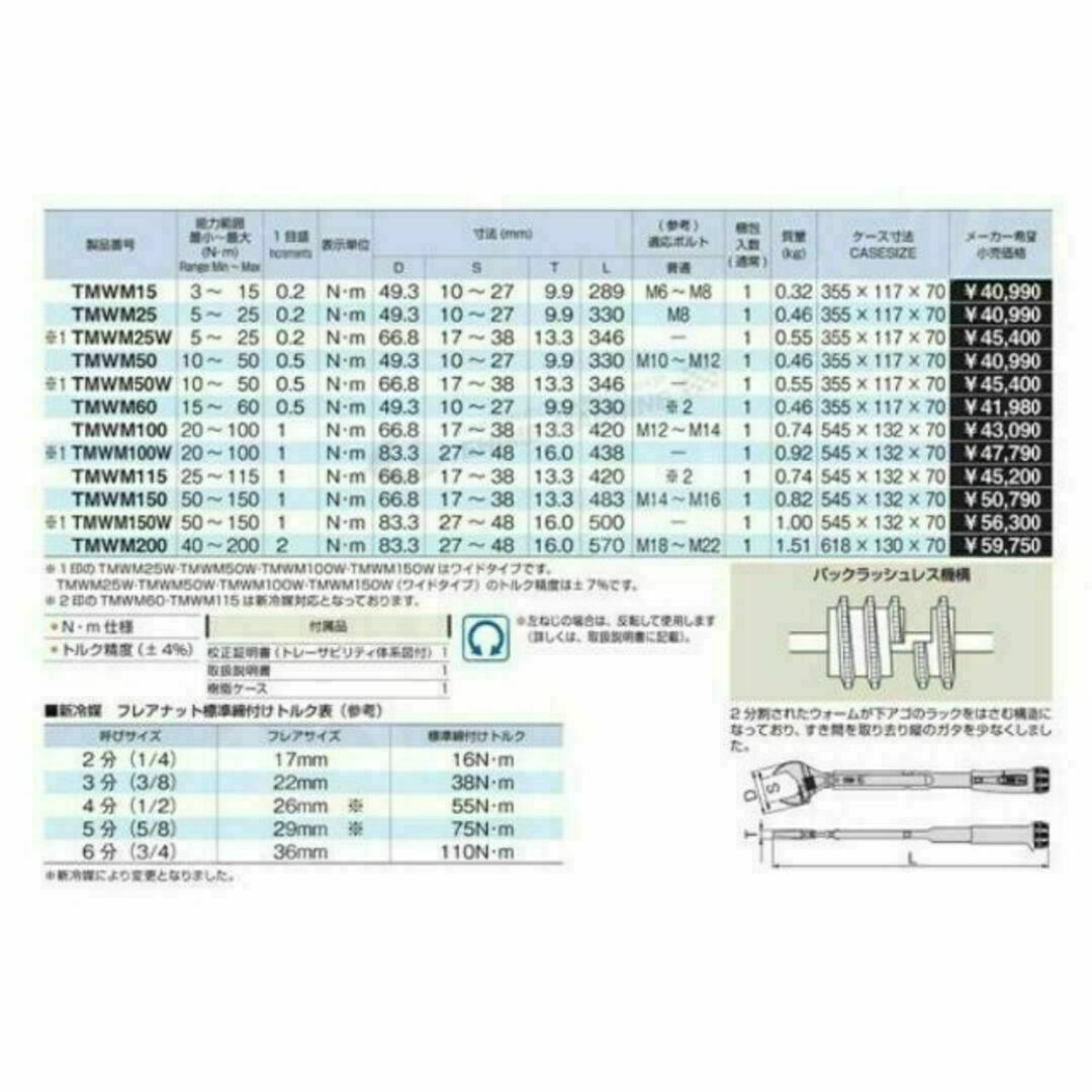 TONE(トーン)の⭐展示在庫品⭐ TONE トルクレンチ ダイレクトセットタイプ TMWM25 スポーツ/アウトドアの自転車(工具/メンテナンス)の商品写真