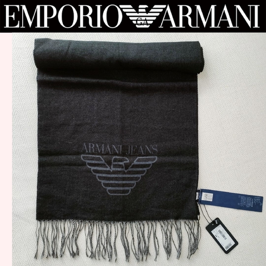 ARMANI JEANS(アルマーニジーンズ)の【新品】アルマーニ ジーンズ ARMANI JEANS イタリア製 カシミヤ混 メンズのファッション小物(マフラー)の商品写真