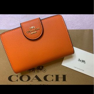 コーチ(COACH) レザー 財布(レディース)（オレンジ/橙色系）の通販 100