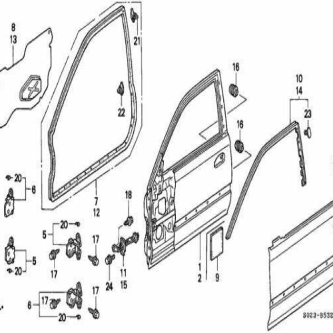 ホンダ(ホンダ)のホンダ サブシール シビック フロント ドア 左  OEM メーカー純正品 自動車/バイクの自動車(車種別パーツ)の商品写真