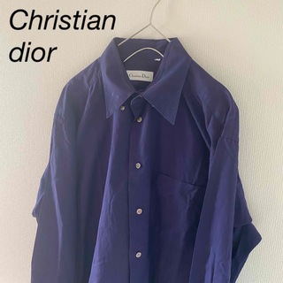 クリスチャンディオール(Christian Dior)のレアChristiandiorクリスチャンディオール長袖シャツパープル紫メンズL(シャツ)