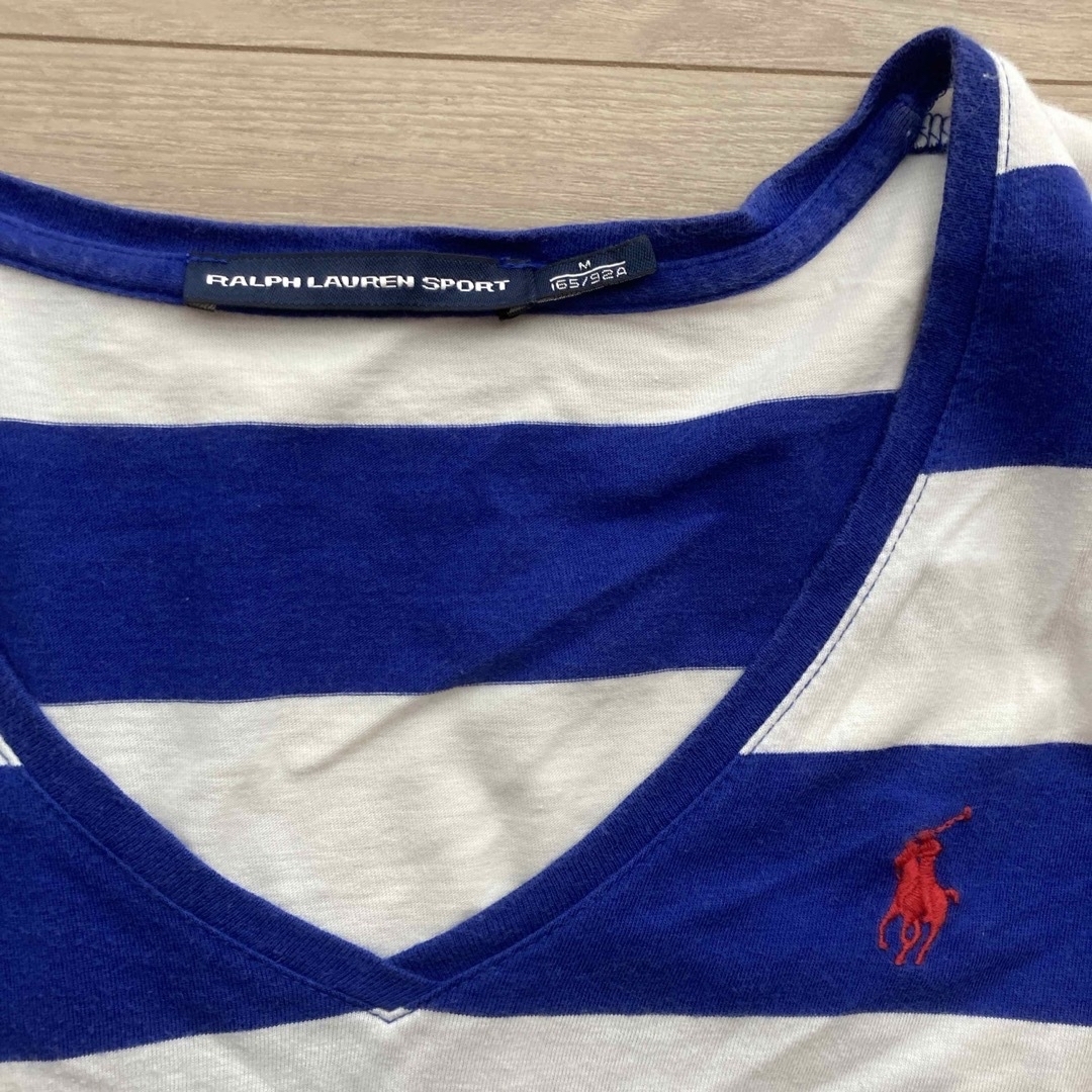 Ralph Lauren(ラルフローレン)のラルフローレン　ロンT  ボーダー　レディースM レディースのトップス(Tシャツ(長袖/七分))の商品写真