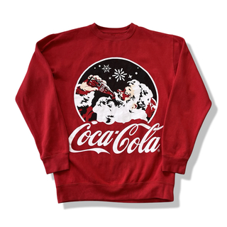 コカコーラ(コカ・コーラ)のコカ コーラ オフィシャル クリスマスプリント スウェットシャツ S イギリス製(スウェット)