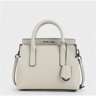 チャールズアンドキース(Charles and Keith)のストラクチャード ダブルトップハンドルトート (ハンドバッグ)