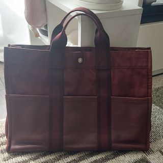 エルメス(Hermes)の◆値下げ◆エルメスフールトゥハーフレザーMMワインレッド+GUCCI小銭入れ(トートバッグ)