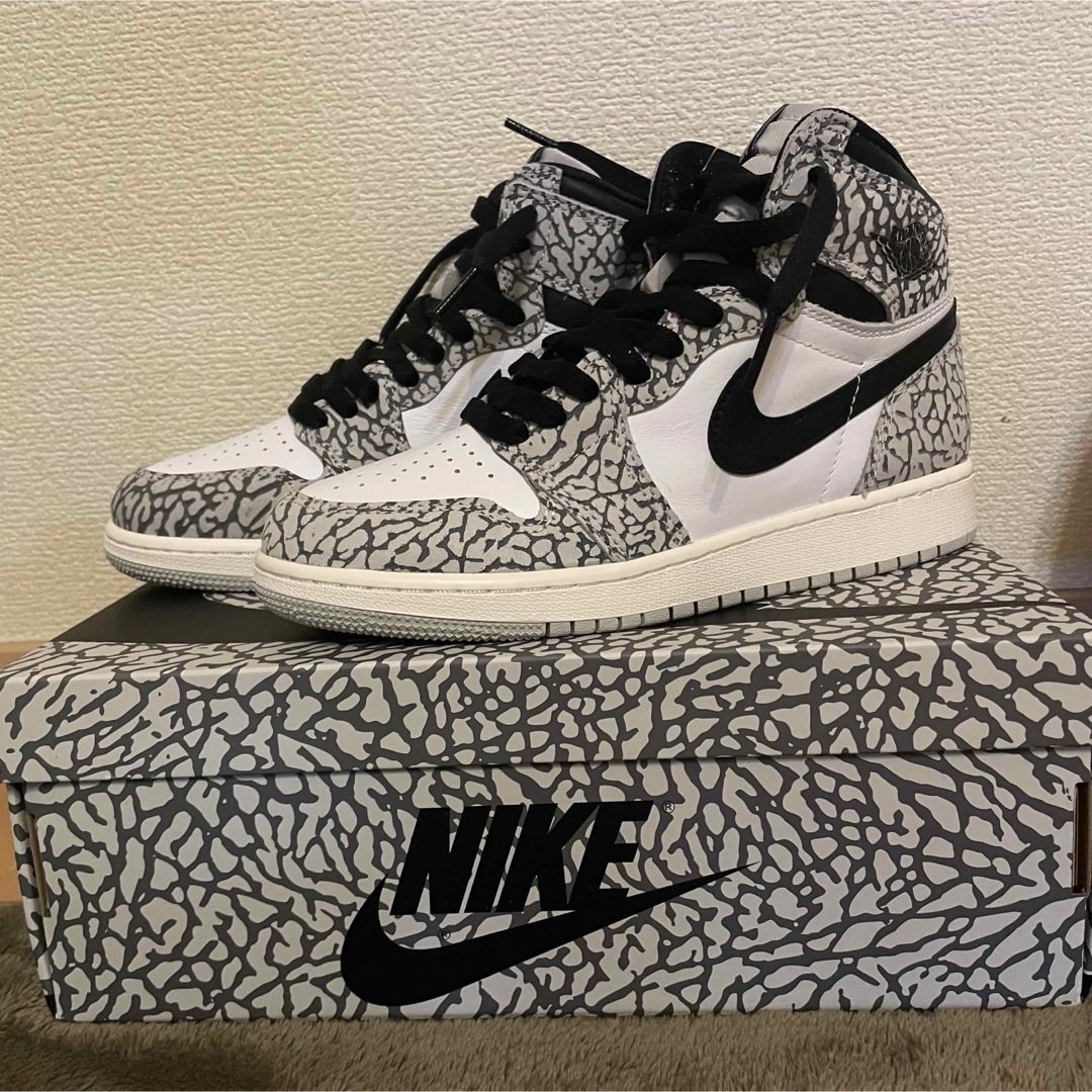 NIKE - Nike GS Air Jordan1 High OG White Cementの通販 by ココ's