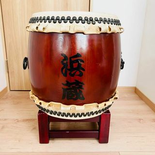 和太鼓 長胴太鼓 1尺4寸 約43×47cm 架台付 大型 打楽器 和楽器(和太鼓)