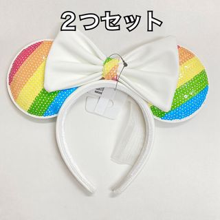 ディズニー(Disney)のレインボー 虹 カチューシャ スパンコール ミニー ラウンジフライ ディズニー(カチューシャ)