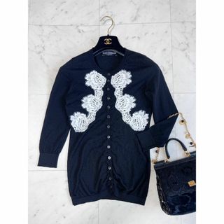 ドルチェアンドガッバーナ(DOLCE&GABBANA)のDOLCE&GABBANA 美品 カシミヤ100％ レース カーディガン 36(カーディガン)