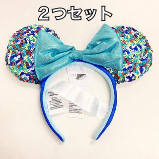 ディズニー(Disney)のカチューシャ 2022 カラフル スパンコール ラメ ミニー ディズニー(カチューシャ)