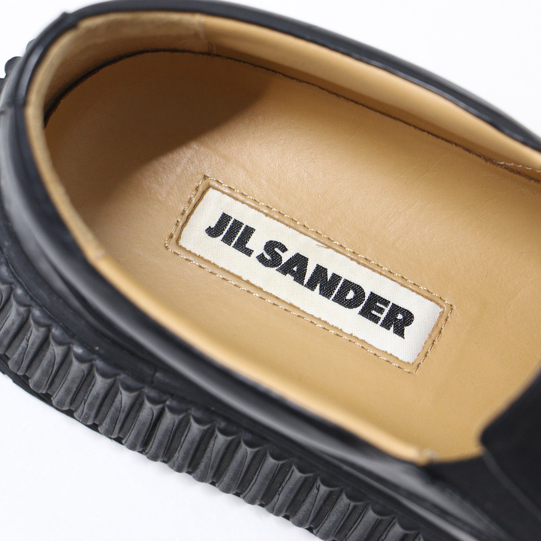 Jil Sander(ジルサンダー)のJIL SANDER ジル・サンダー スニーカー ブラック 黒 サイズ:37(23.5～24cm) スリッポン ローファー 厚底 VULCANIZED ヴァルカナイズ レザー 牛革 シューズ 靴【レディース】【中古】 レディースの靴/シューズ(スリッポン/モカシン)の商品写真