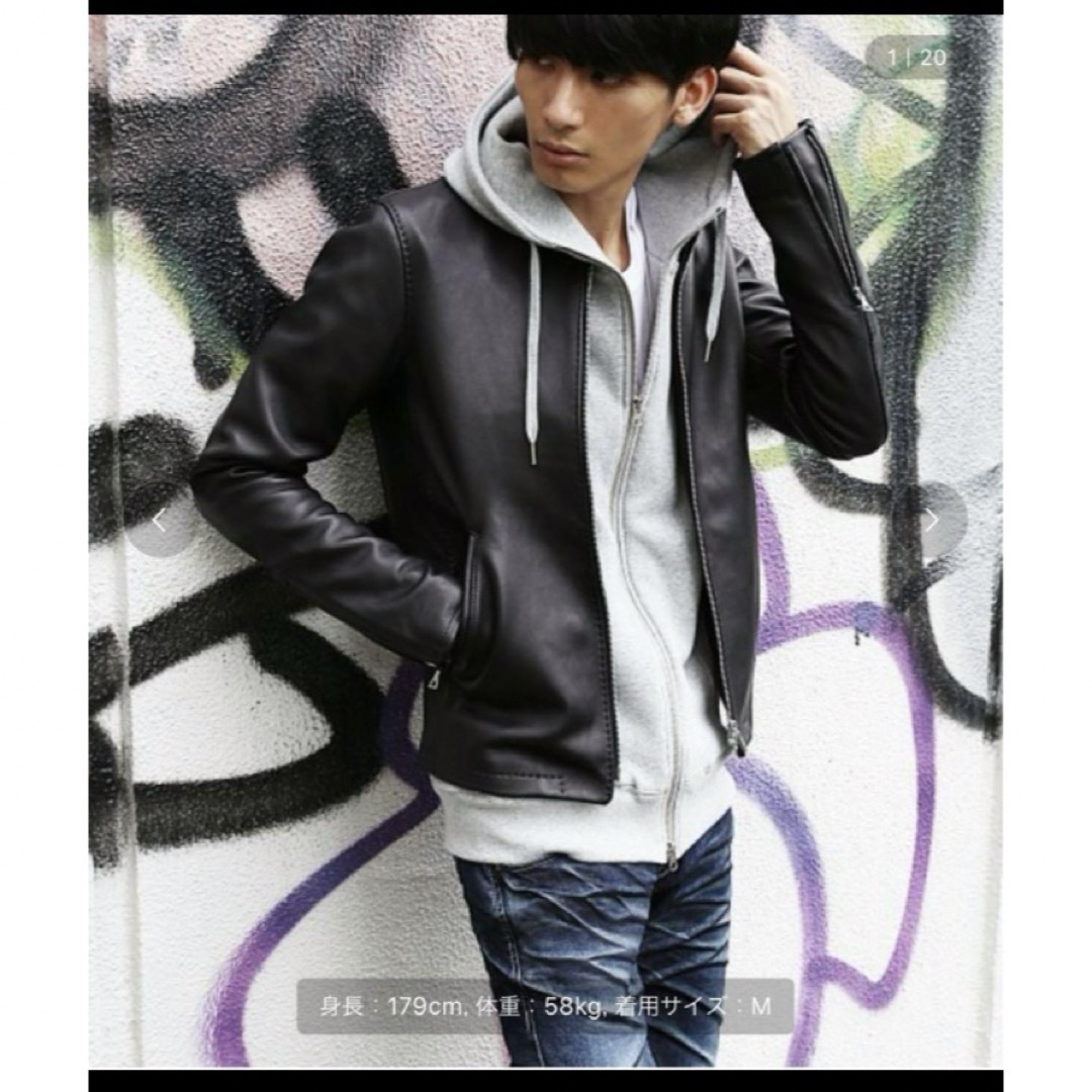 Black by VANQUISH - BlackbyVANQUISH ラムレザーノーカラー Black by VANQUISH - BlackbyVANQUISH ラムレザーノーカラー
