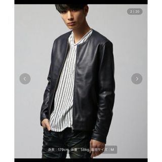 Black by VANQUISH - BlackbyVANQUISH ラムレザーノーカラー Black by VANQUISH - BlackbyVANQUISH ラムレザーノーカラー