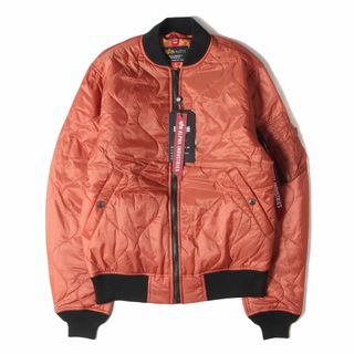 アルファ(alpha)の新品 ALPHA アルファ ジャケット サイズ:M キルティング MA1 フライトジャケット MA-1 QUILTED JACKET NYLON RIPSTOP ライトオレンジ アウター ブルゾン ジャンパー 上着【メンズ】(ミリタリージャケット)