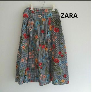 ザラ(ZARA)のZARA 花柄ワンピース(ひざ丈スカート)