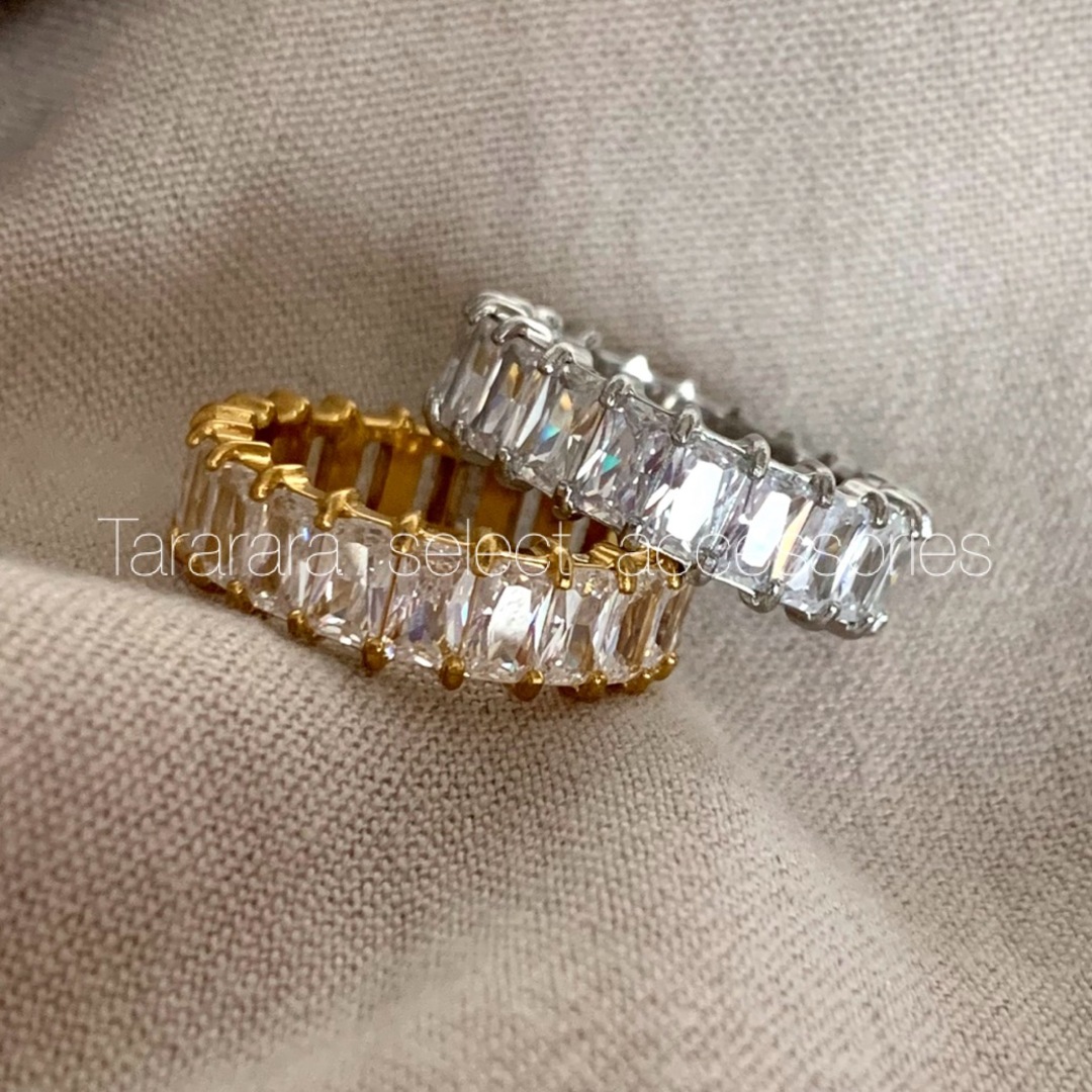 ●stainlessCzフルエタニティRing S●金属アレルギー対応 レディースのアクセサリー(リング(指輪))の商品写真