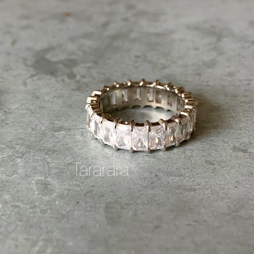 ●stainlessCzフルエタニティRing S●金属アレルギー対応 レディースのアクセサリー(リング(指輪))の商品写真