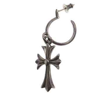 クロムハーツ(Chrome Hearts)のCHROME HEARTS クロムハーツ TINY CH CROSS タイニーCHクロスフープ ピアス シルバー(ピアス(片耳用))