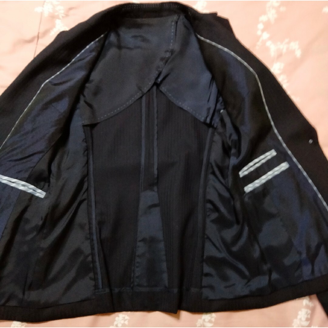 サマー　テーラードジャケット　ＸＳ ネイビー　シャドーストライプ レディースのジャケット/アウター(テーラードジャケット)の商品写真