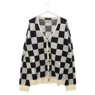 UNUSED アンユーズド 20AW Checkerd pattern mohair cardigan US1889 チェック柄 モヘアカーディガン ホワイト/ブラック