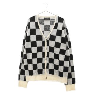 UNUSED アンユーズド 20AW Checkerd pattern mohair cardigan US1889 チェック柄 モヘアカーディガン ホワイト/ブラック