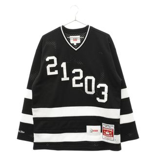 シュプリーム(Supreme)のSUPREME シュプリーム 21SS×WTAPS Mitchell & Ness Hockey Jersey×ダブルタップス ミッチェルアンドネス ホッケージャージ 長袖カットソー ブラック 長袖Tシャツ(Tシャツ/カットソー(七分/長袖))