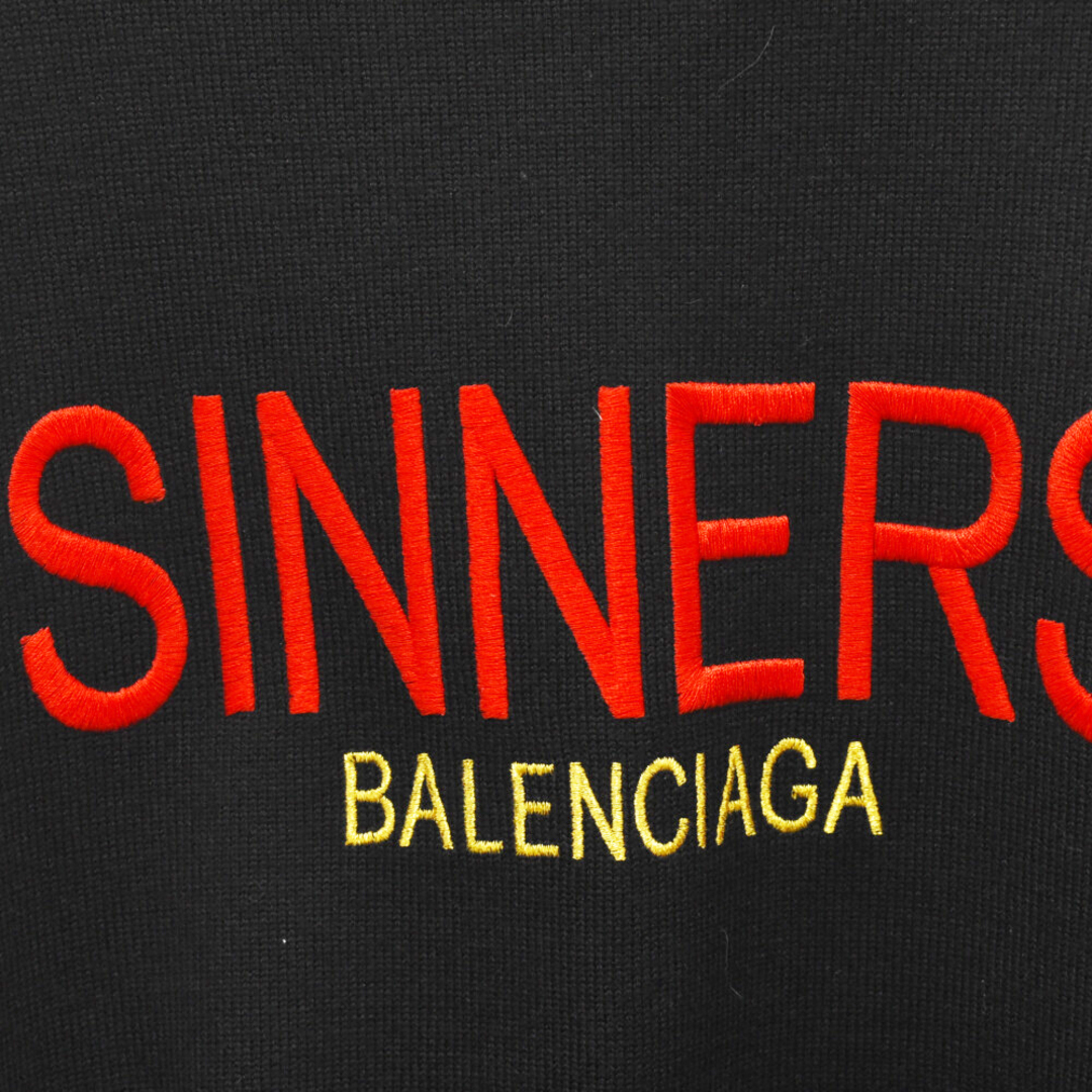 Balenciaga(バレンシアガ)のBALENCIAGA バレンシアガ 18SS SINNERS ロゴウールニットセーター トレーナー 長袖セーター 485692 T1398 ブラック メンズのトップス(ニット/セーター)の商品写真