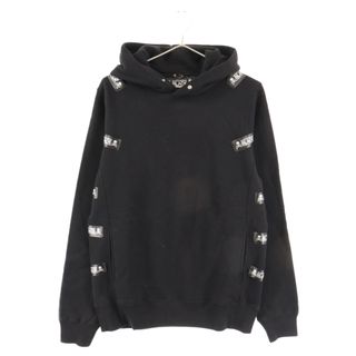 マスターマインドジャパン(mastermind JAPAN)のmastermind JAPAN マスターマインドジャパン ×BLACK COMME des GARCONS ブラックコムデギャルソン テープロゴプルオーバーパーカーブラック BMF2-SW11(パーカー)