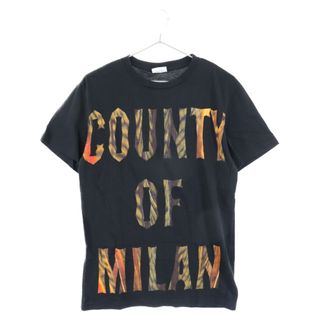 マルセロブロン(MARCELO BURLON)のMARCELO BURLON マルセロバーロン COUNTY OF MILAN フロントプリント クルーネック半袖Tシャツ ブラック(Tシャツ/カットソー(半袖/袖なし))