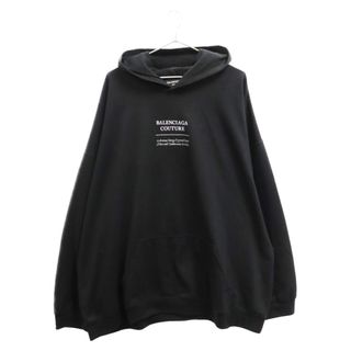 バレンシアガ(Balenciaga)のBALENCIAGA バレンシアガ 21AW OVERSIZED COUTURE LOGO POPOVER HOODY クチュールボクシーフーディー パーカー ブラック 651799 TJV91(パーカー)