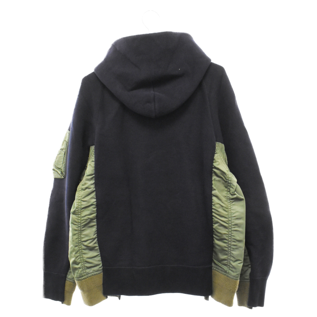 Sacai サカイ SPONGE SWEAT MA-1 PULLOVER スポンジスウェット MA-1ドッキングプルオーバーパーカー ネイビー/カーキ  SCM-033