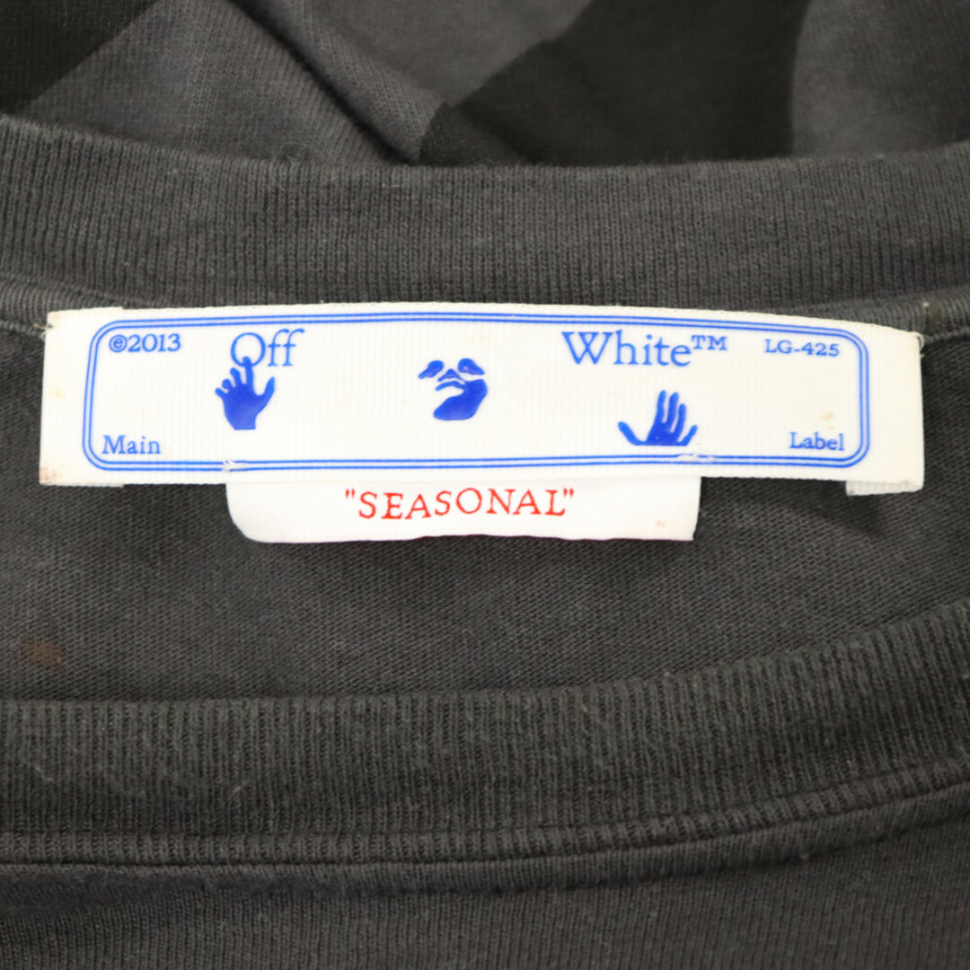 OFF-WHITE(オフホワイト)のOFF-WHITE オフホワイト バックバイアスプリント クルーネックロングスリーブカットソー 長袖 ロンT チャコールグレー OMAB067S22JER003 メンズのトップス(Tシャツ/カットソー(七分/長袖))の商品写真