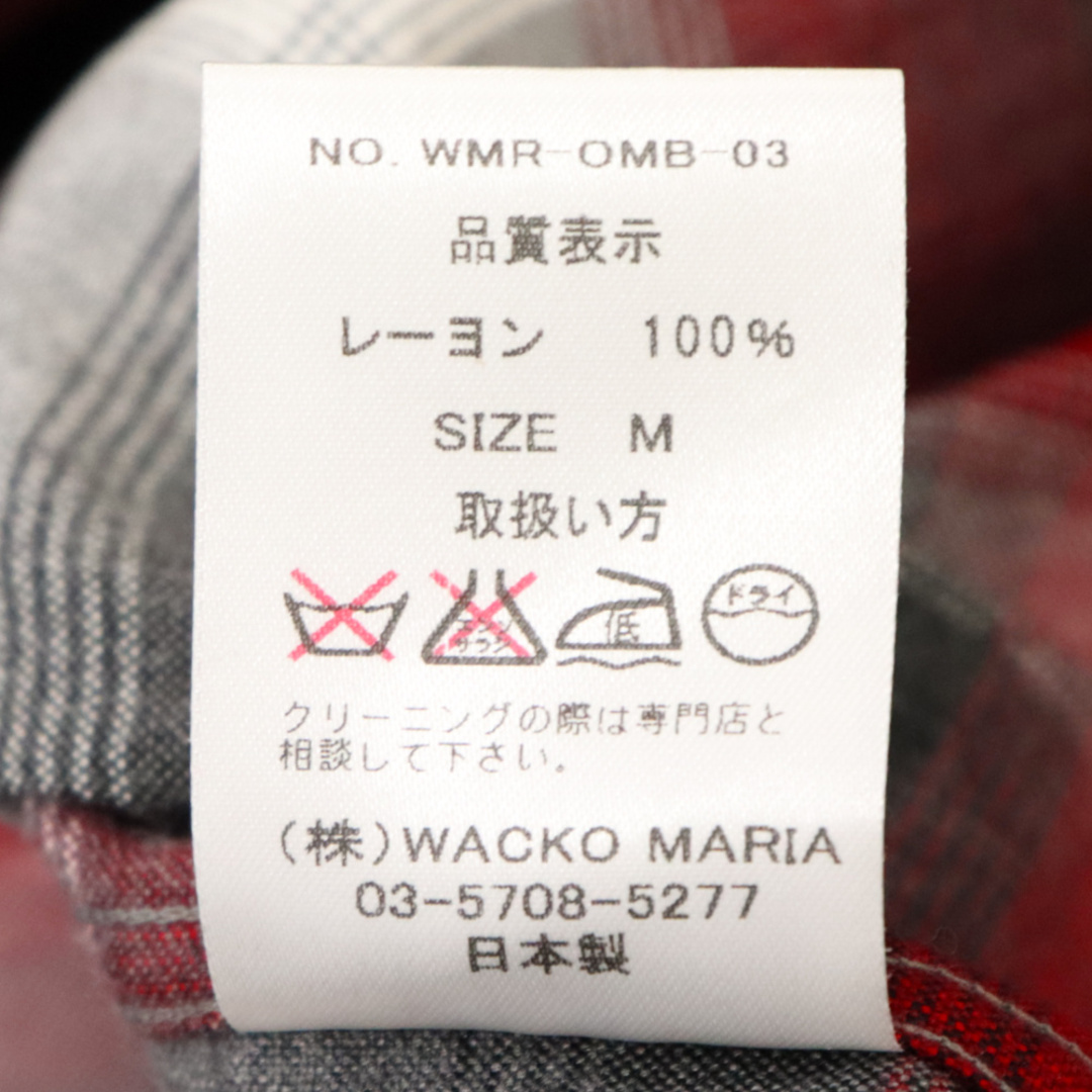 WACKO MARIA(ワコマリア)のWACKO MARIA ワコマリア レーヨン オンブレ長袖チェックシャツ レッド メンズのトップス(シャツ)の商品写真