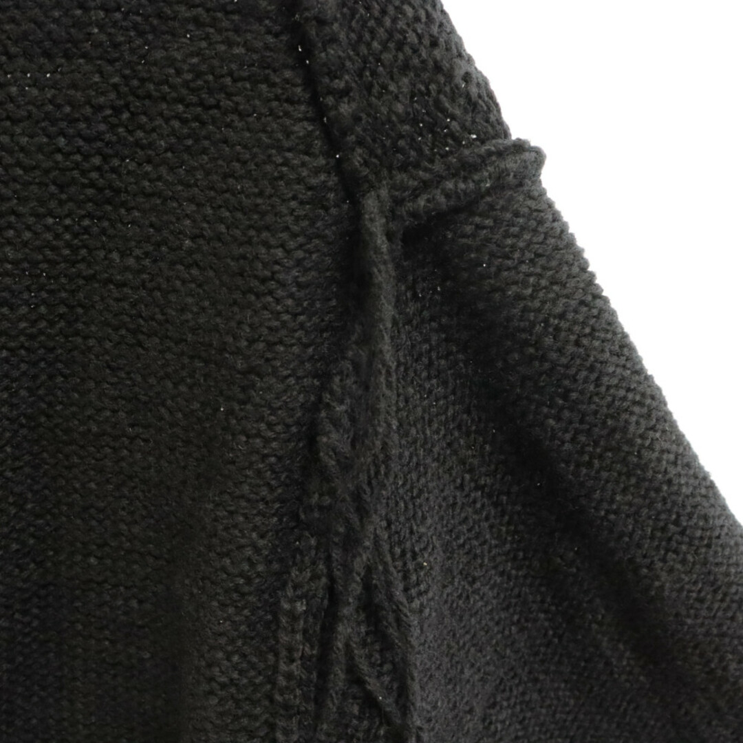 Yohji Yamamoto(ヨウジヤマモト)のYohji Yamamoto POUR HOMME ヨウジヤマモト プールオム 21AW Chunky Knit Long Cardigan HX-K76-184 チャンキーニットロングカーディガン ブラック メンズのトップス(カーディガン)の商品写真