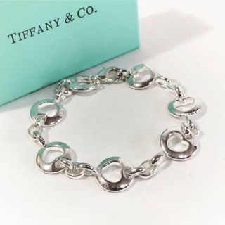 ティファニー(Tiffany & Co.)の美品 箱付き 正規品 ティファニー シルバー ブレスレット ピアスドハート 腕輪(ブレスレット/バングル)