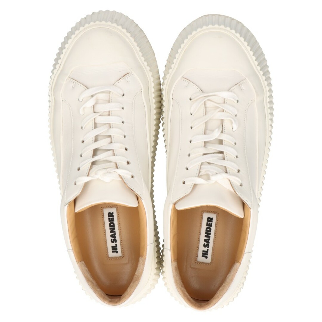 Jil Sander(ジルサンダー)のJIL SANDER ジルサンダー Low Top Sneakers J32WS0018 P4833 ロートップスニーカー レザーローカットスニーカー ホワイト メンズの靴/シューズ(スニーカー)の商品写真