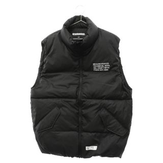 ネイバーフッド(NEIGHBORHOOD)のNEIGHBORHOOD ネイバーフッド 22AW DOWN VEST PE ロゴ刺繍 ナイロンダウンベスト ブラック 222TSNH-JKM11(ダウンベスト)