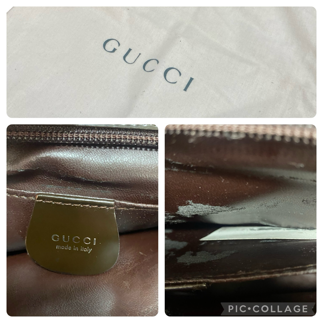 Gucci(グッチ)のGUCCIグッチ　ヴィンテージ　ナイロン　セカンドバッグ　茶　収納袋　外観美品 メンズのバッグ(セカンドバッグ/クラッチバッグ)の商品写真