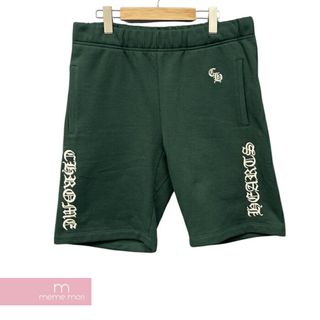 クロムハーツ(Chrome Hearts)のCHROME HEARTS Y NOT SLO RIDE Sweat Shorts クロムハーツ ワイノットスローライドスウェットショーツ ハーフパンツ ロゴ刺繍 シルバープレート グリーン サイズM 【240301】【新古品】【me04】(スラックス/スーツパンツ)