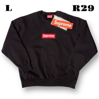 シュプリーム(Supreme)の未使用品！ SUPREME ボックス ロゴ クルーネック ブラック 黒 赤 L(スウェット)