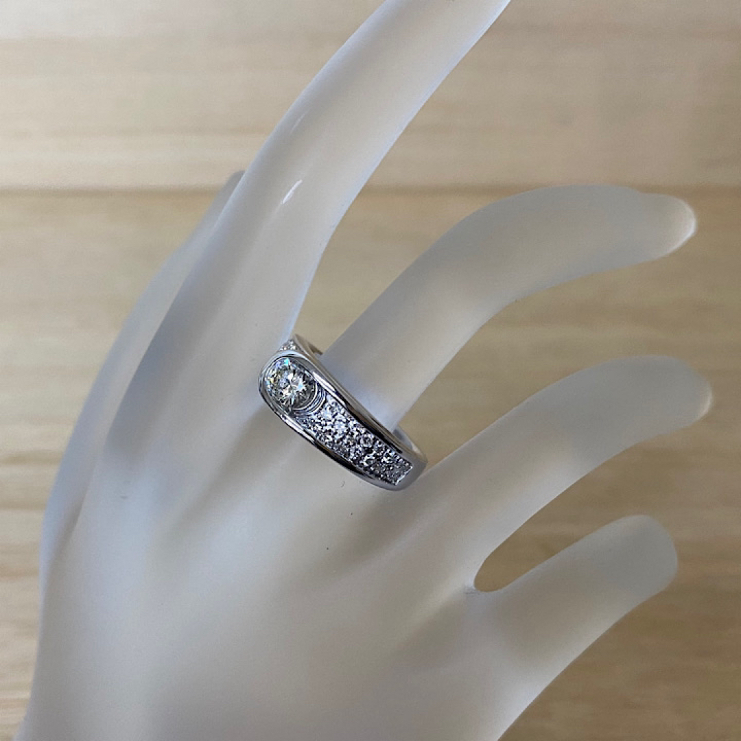 K18ホワイトゴールド ダイヤリング 0.53ct 0.40ct レディースのアクセサリー(リング(指輪))の商品写真