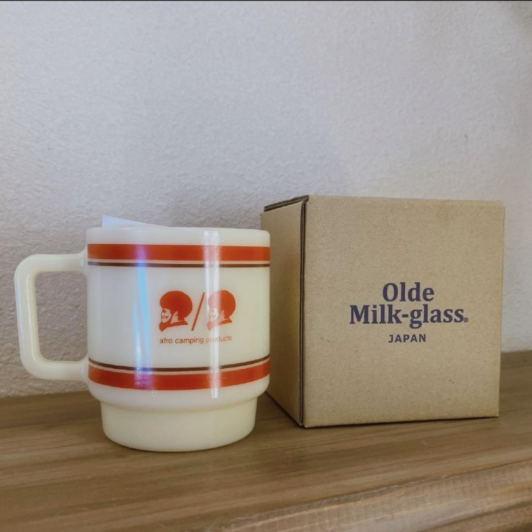 ☆AFRO CAMP MILKGLASS キャンプグラス ネルデザイン hase ☆AFRO CAMP MILKGLASS キャンプグラス ネルデザイン hase