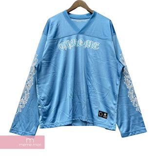 クロムハーツ(Chrome Hearts)のCHROME HEARTS Mesh Warm Up Jersey クロムハーツ メッシュウォームアップジャージー 長袖 ロンT ロゴプリント ライトブルー サイズS【240301】【新古品】【me04】(Tシャツ/カットソー(半袖/袖なし))