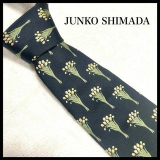 ジュンコシマダ(JUNKO SHIMADA)の極美品☆JUNKO SHIMADA ジュンコシマダ　ネクタイ　花柄　黒　メンズ(ネクタイ)