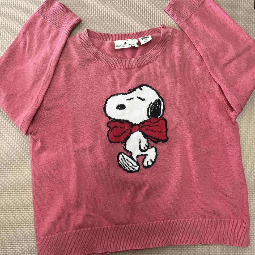 SNOOPY(スヌーピー)のユニクロUNIQLO スヌーピー  ニットトップス　トレーナー キッズ/ベビー/マタニティのキッズ服女の子用(90cm~)(ニット)の商品写真