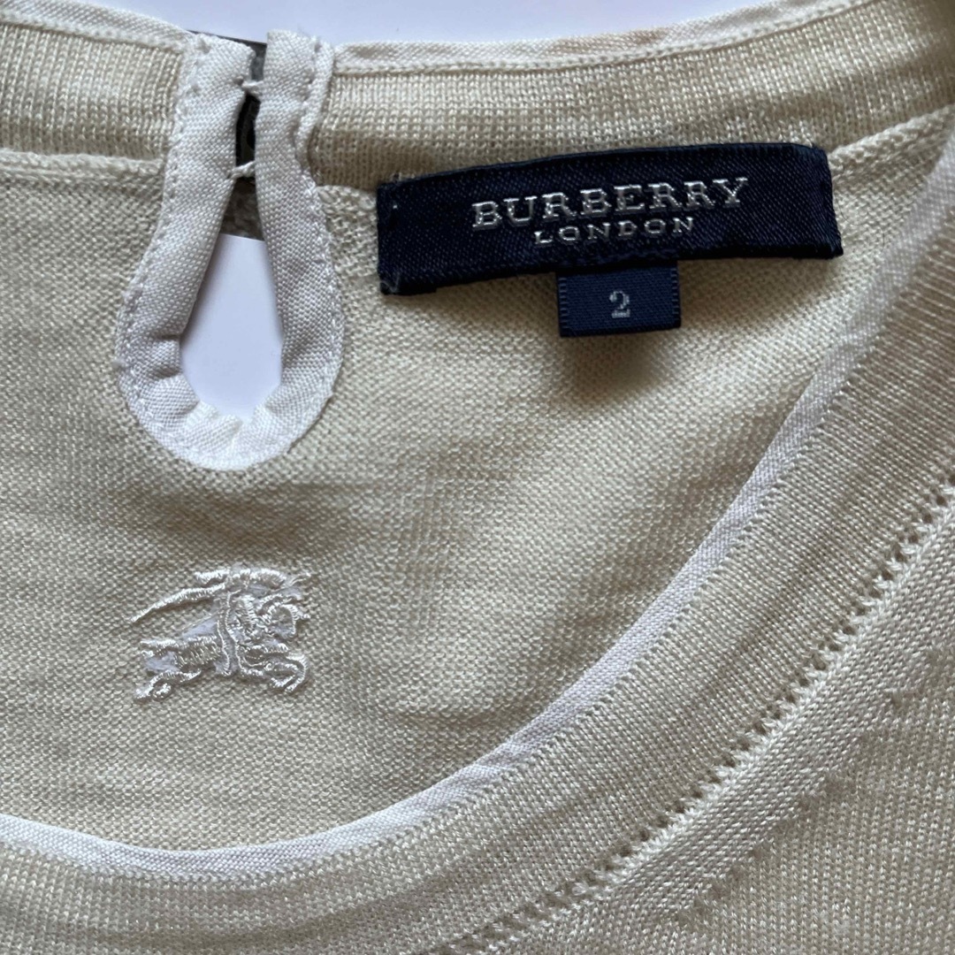 BURBERRY(バーバリー)の#バーバリー#値下#半袖#ウール、絹、カシミヤ混#サイズ2#Lベージュ#used レディースのトップス(ニット/セーター)の商品写真