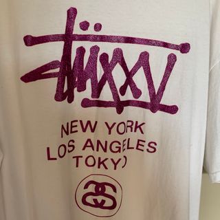 ステューシー(STUSSY)のステューシー25周年記念　STUXXVモデル　Tシャツ　ラメ(Tシャツ/カットソー(半袖/袖なし))