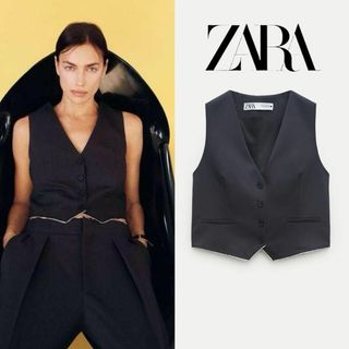 ザラ(ZARA)の10 ZARA ZW COLLECTION トリム ミニマル ベスト M(ベスト/ジレ)